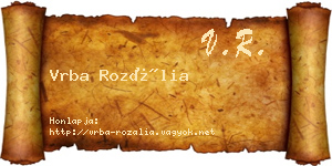 Vrba Rozália névjegykártya